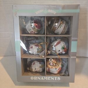 Shiny Brite Christmas Ornaments Easter Bunny Bunnies Egg Eggs Retro Collectible